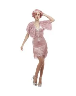 20`s Pink Flapper Charleston Kostüm