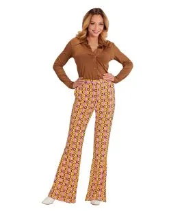 Groovy 70´s Damen-Schlaghose Discs -Outlet-Horror-Shop 70er jahre groovy damenhose discs schlaghose hippie faschingskostuem 70s hippie trousers 29424 3