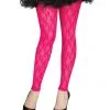80s Netz Leggings Mit Spitze Neon Pink -Outlet-Horror-Shop 80s netz strumpfhose mit spitze neon pink 80s lace net footless tights neon pink 80er jahre kostueme und zubehoer 39381
