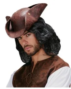 Antiker Piratenhut -Outlet-Horror-Shop antiker piratenhut im lederlook brauner piraten hut pirate hat 23243 02