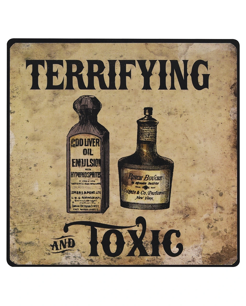 Antikes Metallschild "Giftflaschen" 20cm 3 Antikes Metallschild "Giftflaschen" 20cm