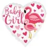 Baby Girl Flamingo Folienballon Pink