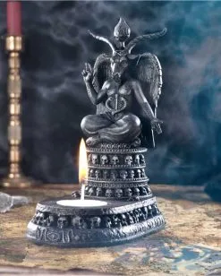 Baphomet's Devotion Teelicht Halter 17cm -Outlet-Horror-Shop baphomets devotion teelicht halter baphomets devotion tea light holder gothic deko 54571 07