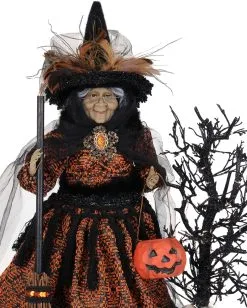 Beleuchtete Märchenhexe Aus Dem Geisterwald 54cm 7 Beleuchtete Märchenhexe Aus Dem Geisterwald 54cm -Outlet-Horror-Shop beleuchtete maechenhexe aus dem geisterwald lighted haunted trail witch on base halloween deko 54767 03