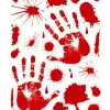Blutige Hände & Blood Splatter Fenstersticker -Outlet-Horror-Shop blutige haende und blood splatter fenstersticker blutige hanede und blutspritzer fensterfolie halloween deko.51262 01