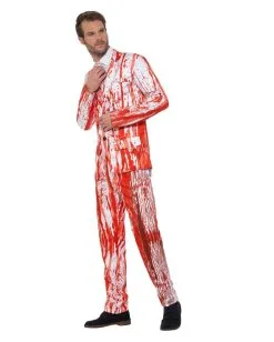 Blutiger Anzug Mit Krawatte -Outlet-Horror-Shop blutiger anzug mit krawatte kostuemanzug mit blutspritzer fuer halloween blood drip suit 35779 3