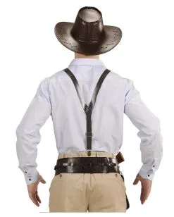 Braune Hosenträger In Lederoptik -Outlet-Horror-Shop braun hosentraeger in lederoptik vintage steampunk hosentraeger faschings kostuemzubehoer 29521 3