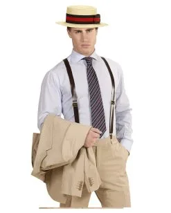 Braune Hosenträger In Lederoptik -Outlet-Horror-Shop braun hosentraeger in lederoptik vintage steampunk hosentraeger faschings kostuemzubehoer 29521 4