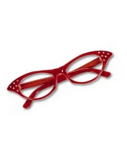 Brille 60er Retro Look Rot -Outlet-Horror-Shop brille retro look rot rote karnevalsbriile im retro style bild2 15914