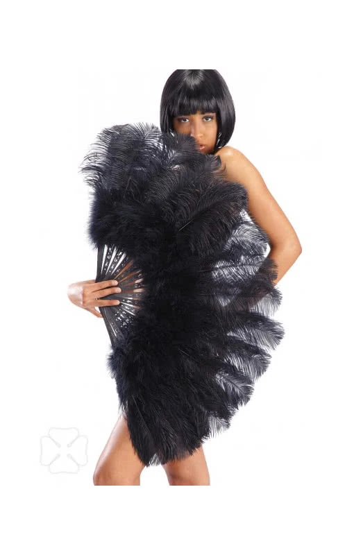 Burlesque Fächer Mit Schwarzen Federn XXL