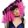 Cosplay Perücke Schwarz /pink -Outlet-Horror-Shop cosplay peruecke schwarz pink manga peruecke mit locken 69940