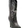 Damen Cowboy Stiefel Schwarz -Outlet-Horror-Shop damen cowboy stiefel schwarz schicke damenstiefel fuer echte cowgirls 25335