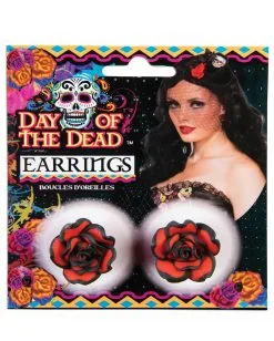 Day Of The Dead Rosen Ohrringe -Outlet-Horror-Shop day of the dead rosen ohrringe day of the dead rose earrings rockabilly ohrringe 38968 02