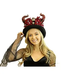 Dia De Los Muertos Zylinder Mit Hörner 7 Dia De Los Muertos Zylinder Mit Hörner -Outlet-Horror-Shop dia de los muertos zylinder mit hoerner day of the dead top hat with horns 50512 03