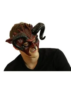 Diabolische Teufels Maske Mit Hörner -Outlet-Horror-Shop diabolische teufels maske mit hoerner diabolical devil mask with horns 50447 02
