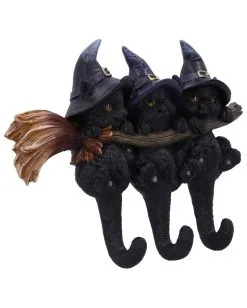 3 Hexen-Kätzchen Als Schlüsselbrett 10 3 Hexen-Kätzchen Als Schlüsselbrett -Outlet-Horror-Shop drei hexen kaetzchen als schluesselbrett witches helpers key hanger halloween wohnaccessoire 52694 03