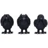 Drei Weise Raben 9cm -Outlet-Horror-Shop drei weise raben 9cm three wise ravens konfuzius spruch halloween gothic deko 53586