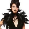 Bolero Aus Schwarzen Federn -Outlet-Horror-Shop extravaganter feder bolero in schwarz halloween kostuem accessoire verkleidungs zubehoer gothic bolero 39419