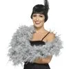Deluxe Boa Silber -Outlet-Horror-Shop federboa silber graue feder boa kostuem zubehoer 27969