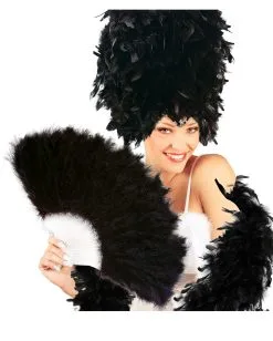 Federfächer Schwarz 5 Federfächer Schwarz -Outlet-Horror-Shop federfaecher schwarz handfaecher faecher aus schwarzen federn puschel faecher feather fan black 8800516 2