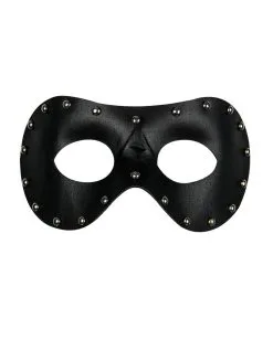 Schwarze Augenmaske In Lederoptik Mit Nieten