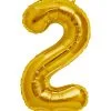 Folienballon Zahl 2 Gold -Outlet-Horror-Shop folienballon zwei gold heliumballon luftballon mit nummer 2 als motiv 22783