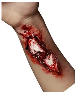 Gebrochener Arm FX Latexwunde -Outlet-Horror-Shop gebrochener arm latex fx wunde broken bone latex special fx appliance halloween und horror make up 51841 2