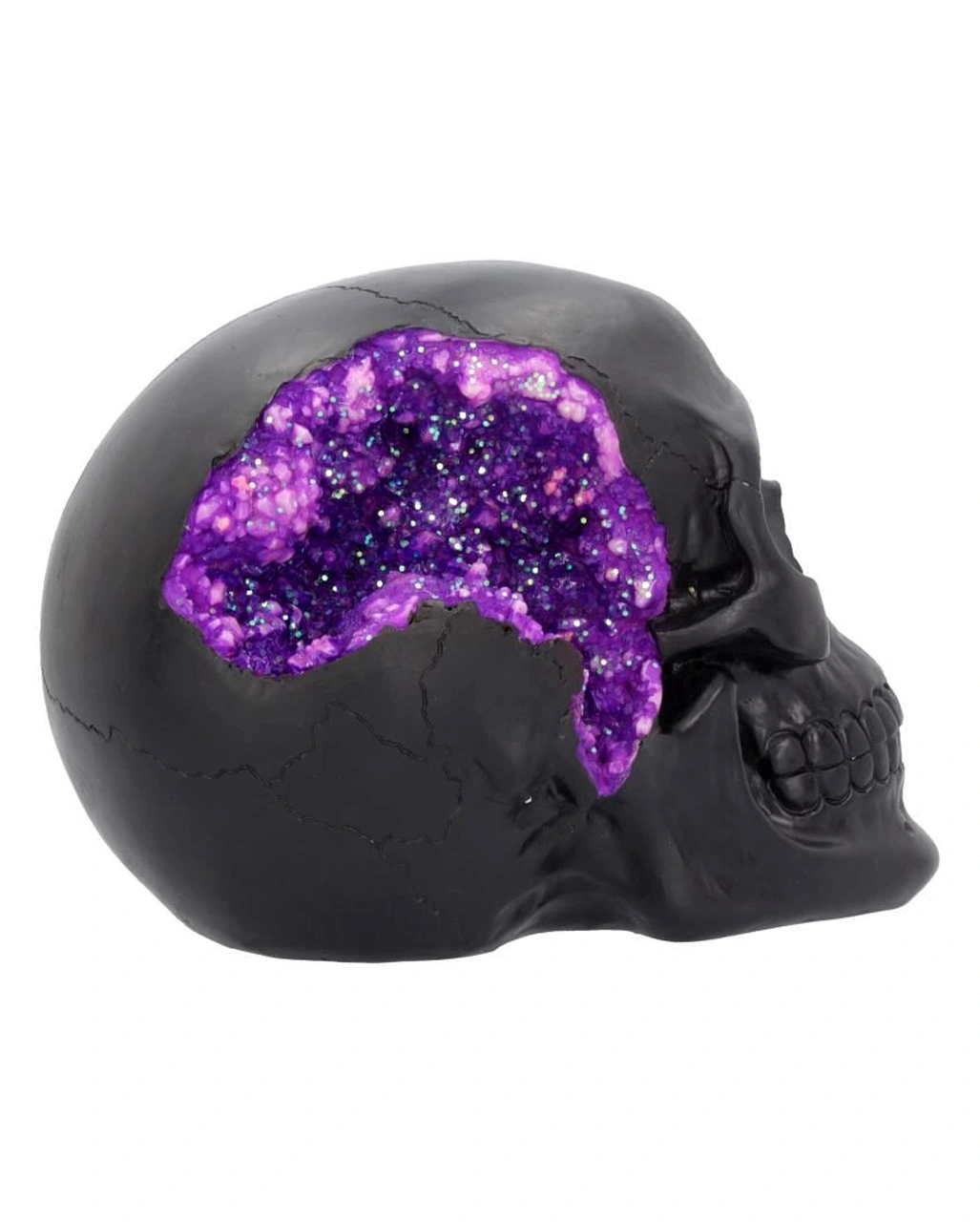 Geode Totenkopf Mit Violettem Gothic Glitzer 8 Geode Totenkopf Mit Violettem Gothic Glitzer – Bild 6