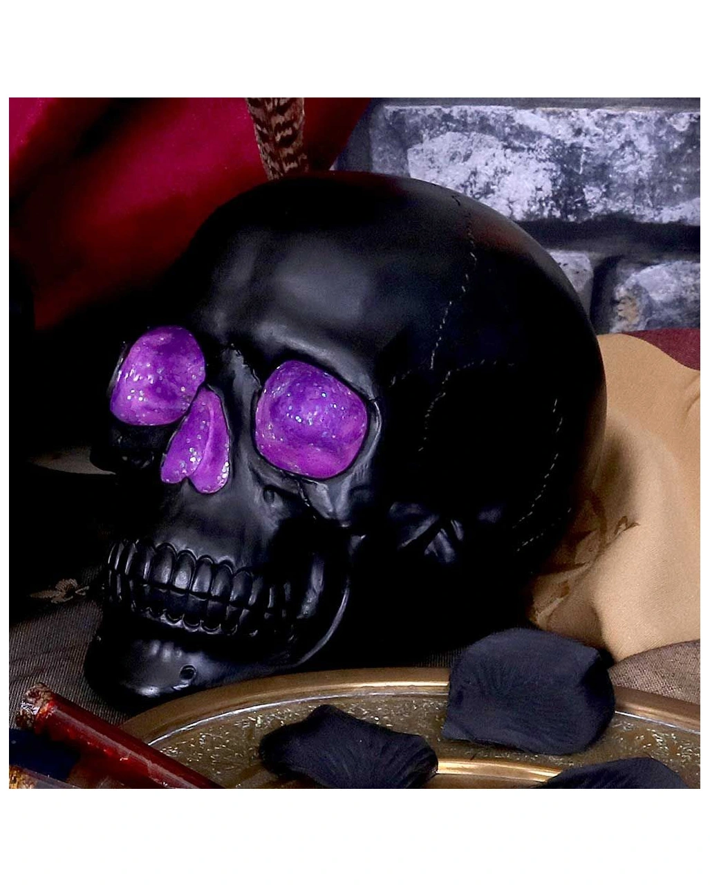 Geode Totenkopf Mit Violettem Gothic Glitzer 9 Geode Totenkopf Mit Violettem Gothic Glitzer – Bild 7