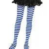Gestreifte Strumpfhose Blau-weiß -Outlet-Horror-Shop gestreifte strumpfhose blau weiss clown struempfe halloween und karneval struempfe harlekin kostuem accessoires 29131