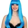 Glamour Diva Perücke Neonblau 2 Glamour Diva Perücke Neonblau -Outlet-Horror-Shop glamour diva peruecke neonblau meerjungfrau cosplay glamour diva wig blue 25912