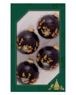 Glitter Scary Faces Halloween Weihnachtskugeln Ø6,5cm 4 Stück