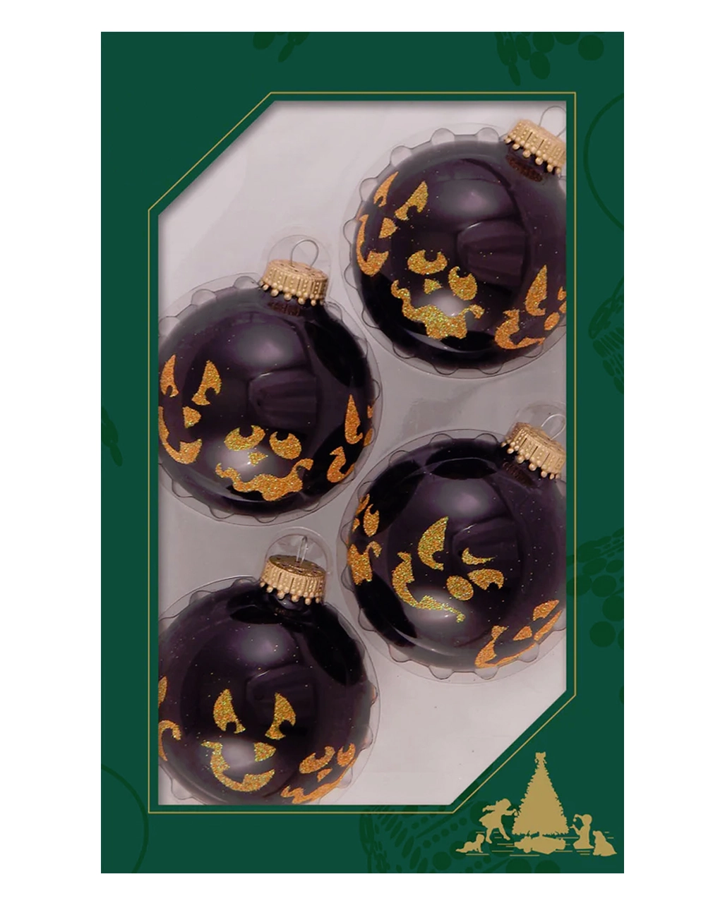 Glitter Scary Faces Halloween Weihnachtskugeln Ø6,5cm 4 Stück 3 Glitter Scary Faces Halloween Weihnachtskugeln Ø6,5cm 4 Stück