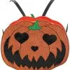 Glitzernder Jack O'Lantern Rucksack 2 Glitzernder Jack O'Lantern Rucksack -Outlet-Horror-Shop glitzernder jack o lantern rucksack glittery jack o lantern backpack halloween zubehoer halloween kuerbis rucksack 54517