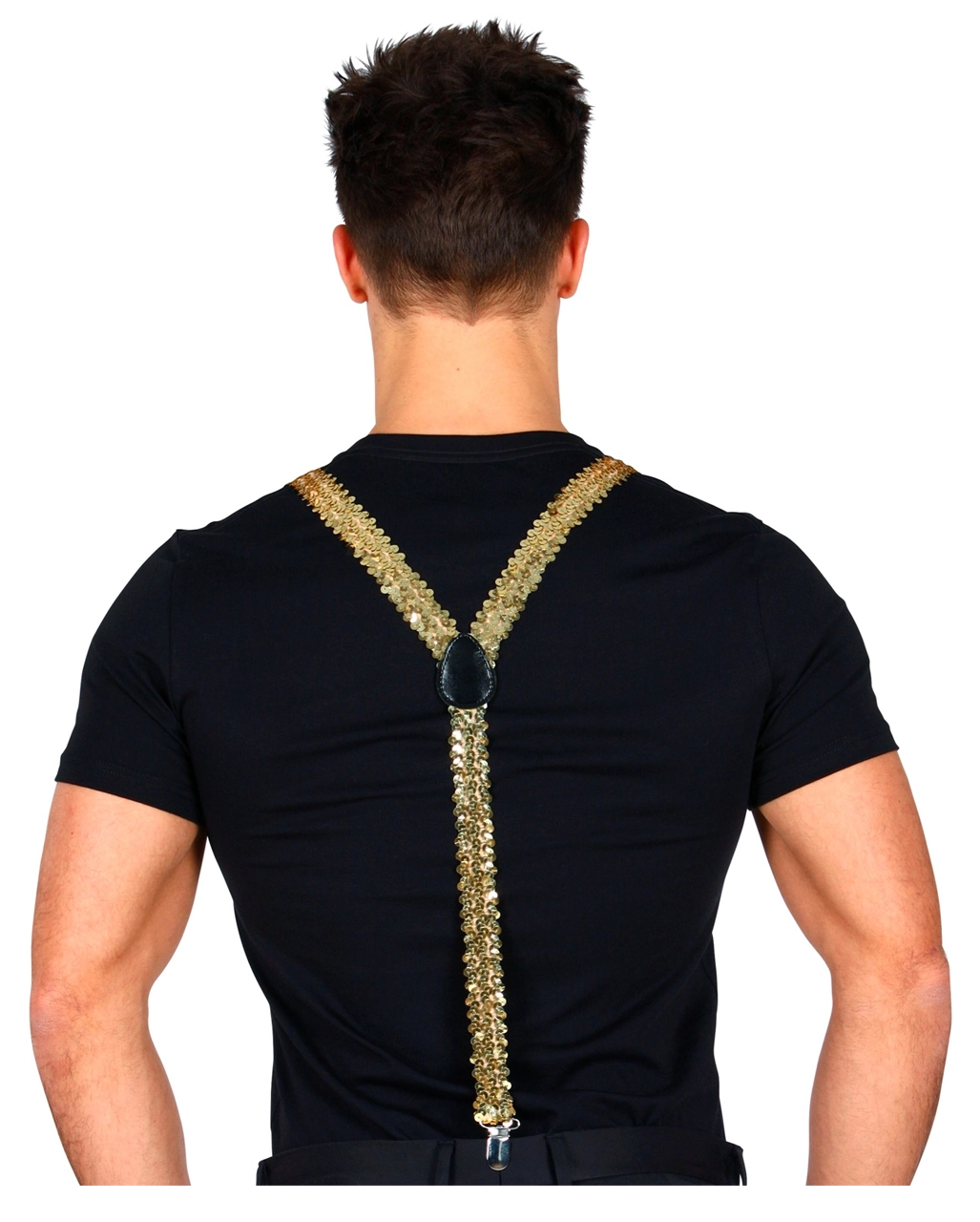 Goldene Pailletten Hosenträger 5 Goldene Pailletten Hosenträger – Bild 3