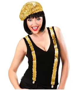 Goldene Pailletten Hosenträger 10 Goldene Pailletten Hosenträger -Outlet-Horror-Shop goldene pailleten hosentraeger golden sequin braces kostuemzubehoer 38677 004