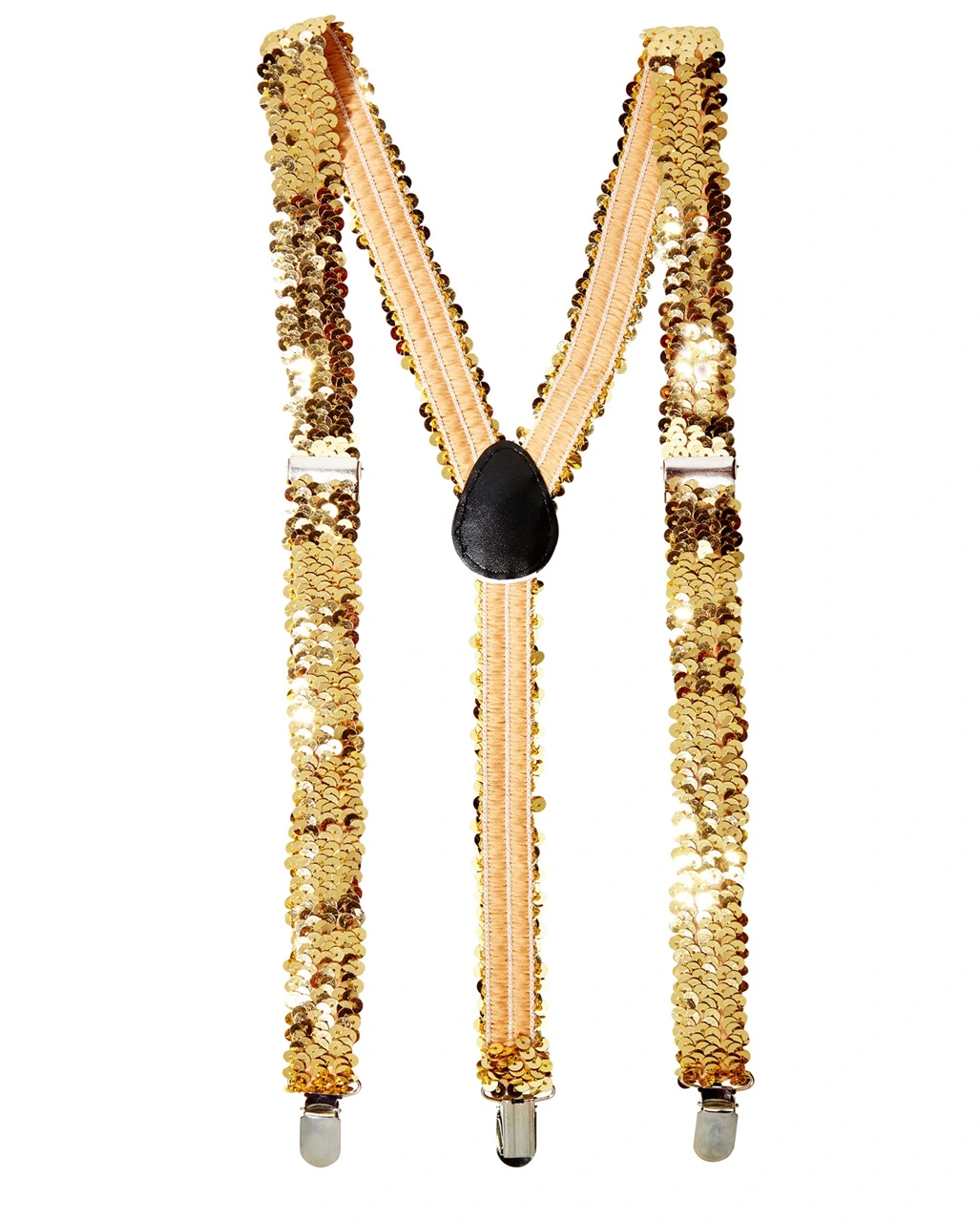 Goldene Pailletten Hosenträger 3 Goldene Pailletten Hosenträger