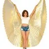 Isis Flügel Gold -Outlet-Horror-Shop goldene xxl fluegel isis wings with support sticks riesen fluegel als kostuemzubehoer stelzenlaeufer fluegel 29155