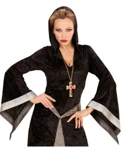 Goldener Vampir Ring Mit Rubinrotem Stein -Outlet-Horror-Shop goldener vampir ring mit rubinrotem stein 38046 03