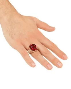 Goldener Vampir Ring Mit Rubinrotem Stein -Outlet-Horror-Shop goldener vampir ring mit rubinrotem stein 38046 1