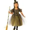Goldenes Sternenhexen Kostüm Mit Tüll Für Kinder -Outlet-Horror-Shop goldenes sternenhexen kostuem fuer kinder 37226