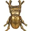 Goldfarbener Hirschkäfer Wandkunst 14,5cm 2 Goldfarbener Hirschkäfer Wandkunst 14,5cm -Outlet-Horror-Shop goldfarbener hirschkaefer wandkunst golden stag beetle wall art steampunk wohnaccessoire 54799 01