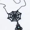Gothic Kette Spinne Mit Netz -Outlet-Horror-Shop gothic kunsthandwerk kette spinne mit netz gothic handmade craft chain spider gothic geschenk schmuck 52579 neu