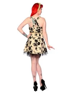 Neckholder Kleid Mit Blumen -Outlet-Horror-Shop gothic und rockabilly kleid mit blumen print gothic fashion von banned 660563 2