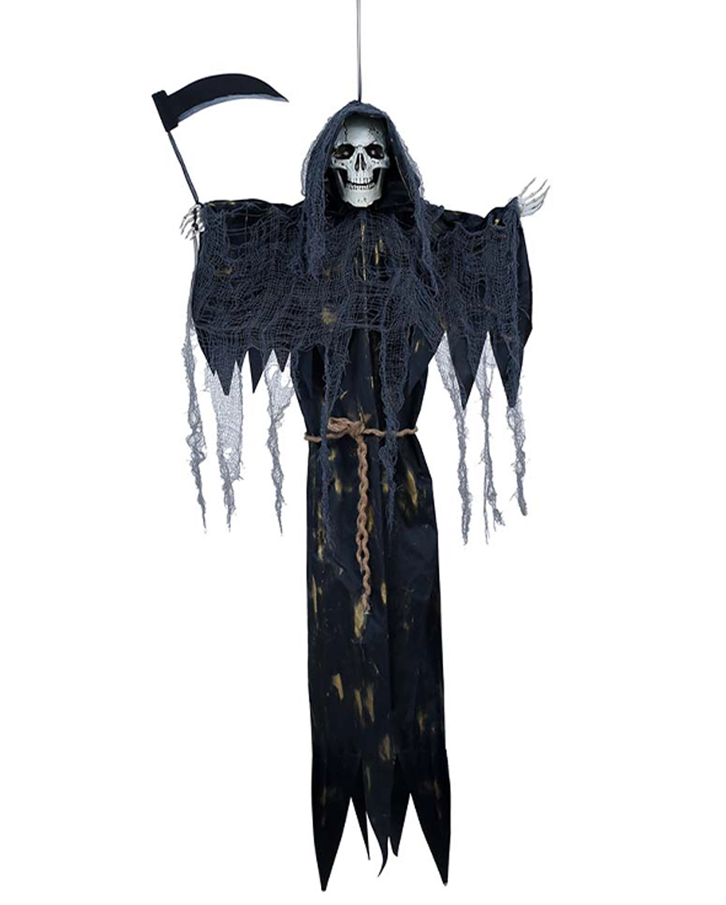 Grim Reaper Mit Sense & LED Augen 120cm 3 Grim Reaper Mit Sense & LED Augen 120cm