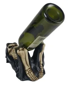 Grim Reaper Weinflaschenhalter 24,5cm -Outlet-Horror-Shop grim reaper weinflaschenhalter grim reaper wine bottle holder gothic deko halloween tischdeko 54787 03