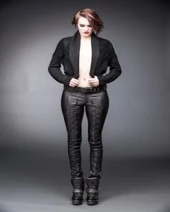 Strickjacke Im Bolerostil -Outlet-Horror-Shop grobstrick bolero queen of darkness cardigan gothic jacke strickjacke 660651a