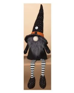 Großes Hexen Gnom Männchen Als Kantenhocker 55cm -Outlet-Horror-Shop grosses hexen gnom maennchen als kantenhocker 55cm large witch gnome male shelf sitter halloween zwerg 54327 2