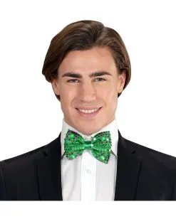 Grüne Fliege Mit LED Licht -Outlet-Horror-Shop gruene st patricks day fliege mit led licht green bow tie with lights bild5 27025