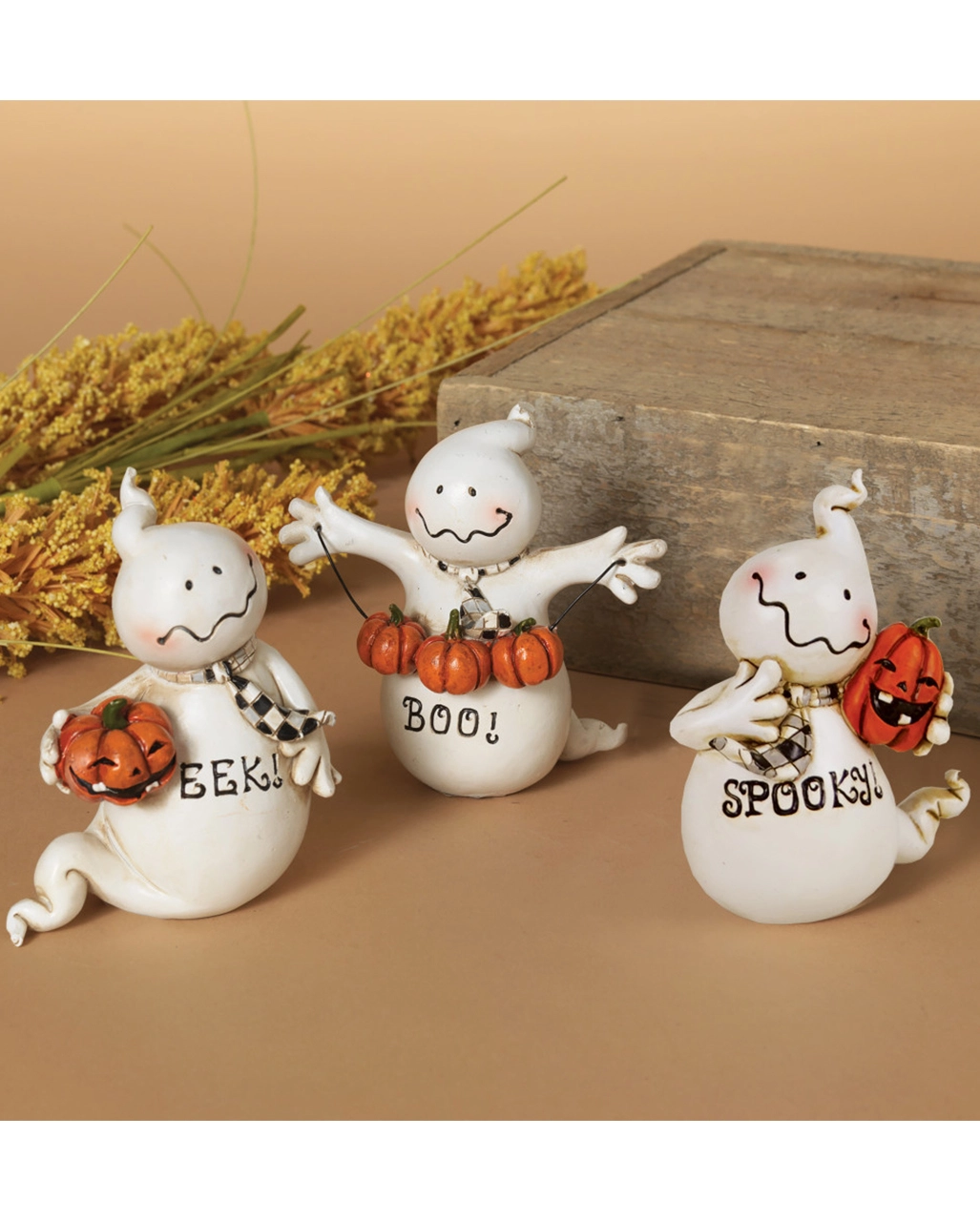 Halloween Geister Mit Kürbissen 3er Set 3 Halloween Geister Mit Kürbissen 3er Set